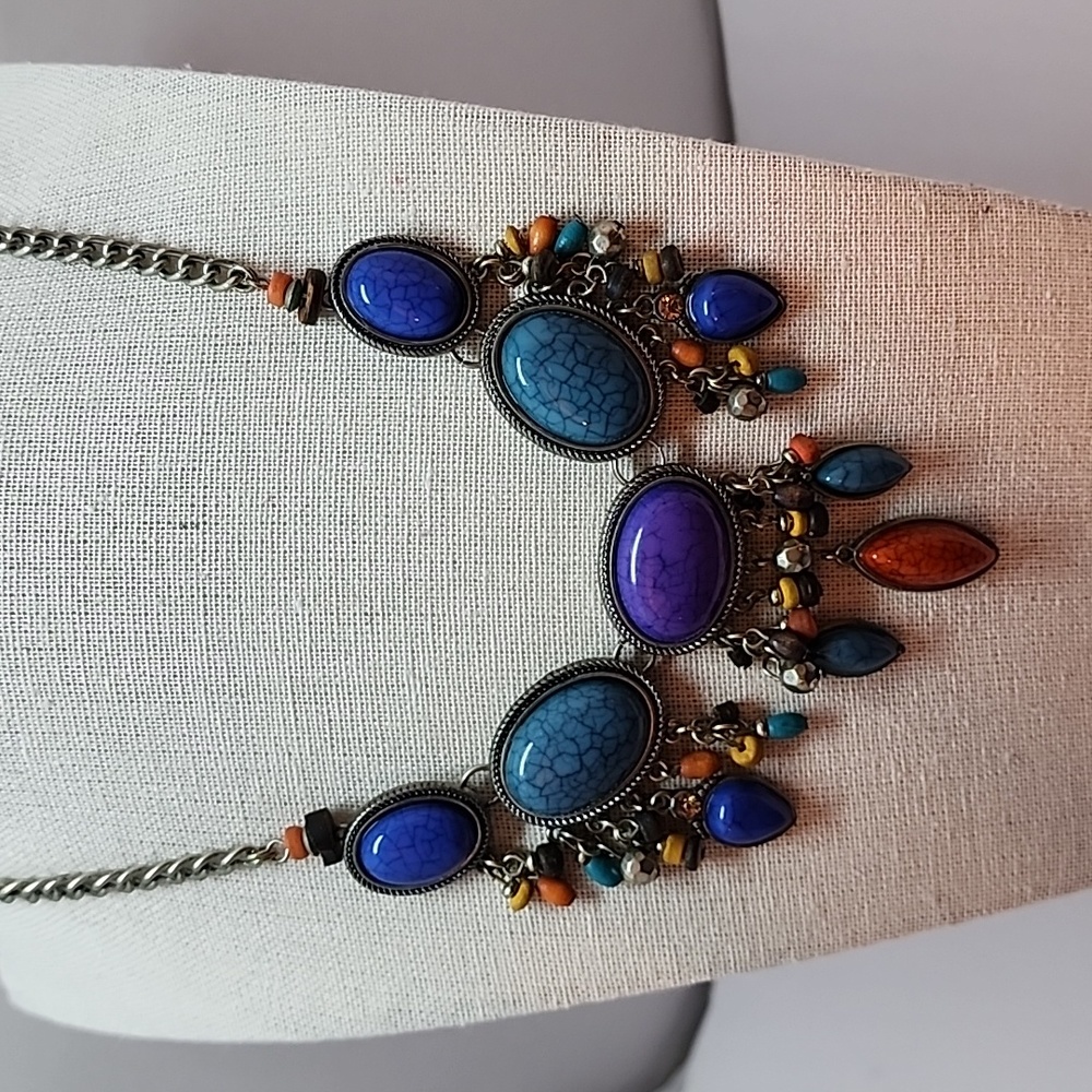 Ruby Rd Colorful Faux Marbled Cabochon Necklace